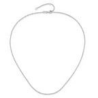 14K Leslie's White Gold 1.25mm Singapore 1in+1in Adjustable Chain - Image 4