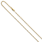 14K 1.5mm Singapore 1in+1in Adjustable Chain - Image 2