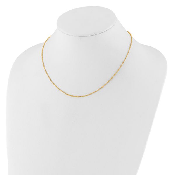 14K 1.5mm Singapore 1in+1in Adjustable Chain - Image 3