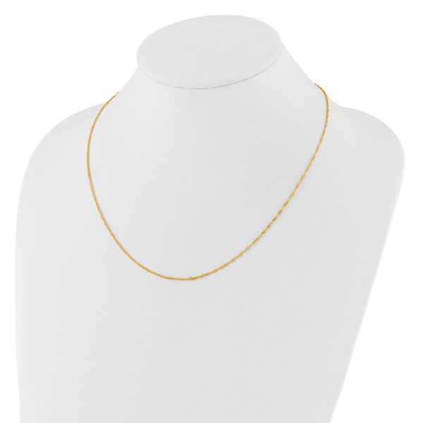 14K 1.5mm Singapore 1in+1in Adjustable Chain - Image 5