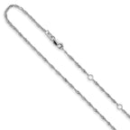 Leslie's 14K White Gold 1.5mm Singapore 1in+1in Adjustable Chain