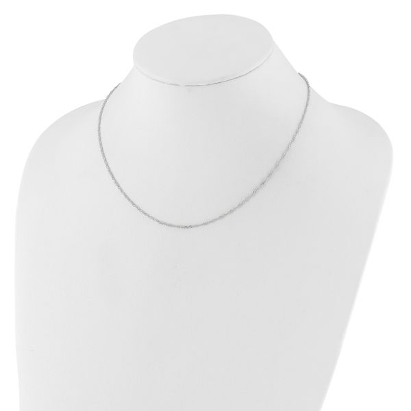 Leslie's 14K White Gold 1.5mm Singapore 1in+1in Adjustable Chain - Image 3