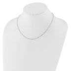 Leslie's 14K White Gold 1.5mm Singapore 1in+1in Adjustable Chain - Image 3