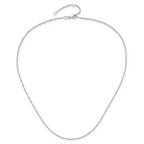 Leslie's 14K White Gold 1.5mm Singapore 1in+1in Adjustable Chain - Image 4