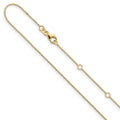 Leslie's 14K .7mm Box 1in+1in Adjustable Chain