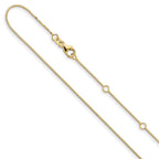 Leslie's 14K .7mm Box 1in+1in Adjustable Chain