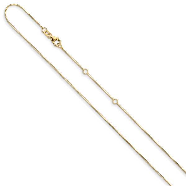 Leslie's 14K .7mm Box 1in+1in Adjustable Chain - Image 2