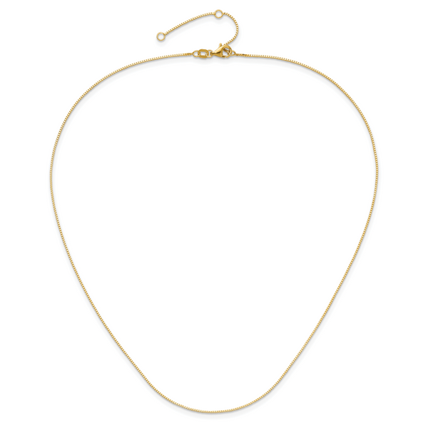 Leslie's 14K .7mm Box 1in+1in Adjustable Chain - Image 4