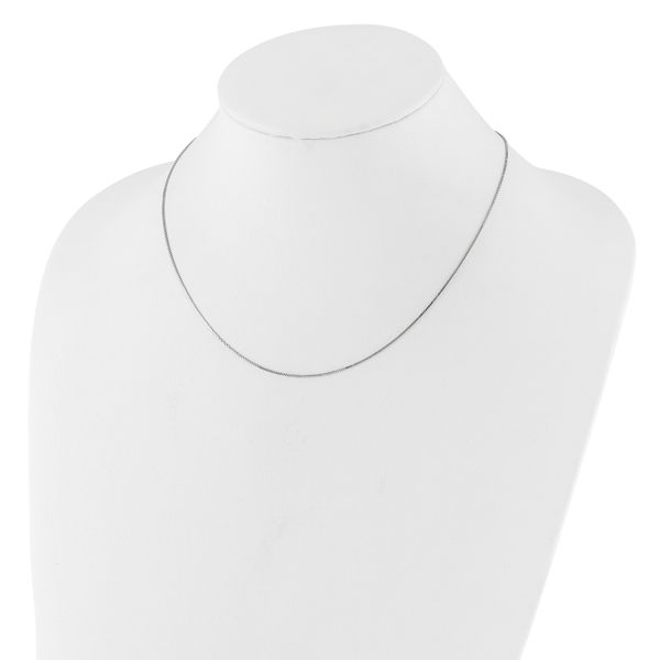 Leslie's 14K White Gold .7mm Box 1in+1in Adjustable Chain Adjustable - Image 3