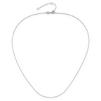 Leslie's 14K White Gold .7mm Box 1in+1in Adjustable Chain Adjustable - Image 4