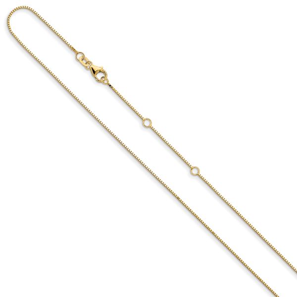 Leslie's 14K .85mm Box 1in+1in Adjustable Chain - Image 2