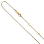 Leslie's 14K .85mm Box 1in+1in Adjustable Chain