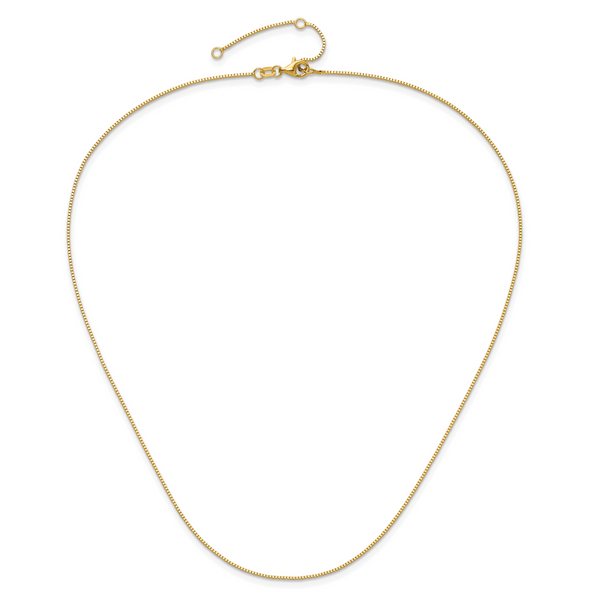 Leslie's 14K .85mm Box 1in+1in Adjustable Chain - Image 4
