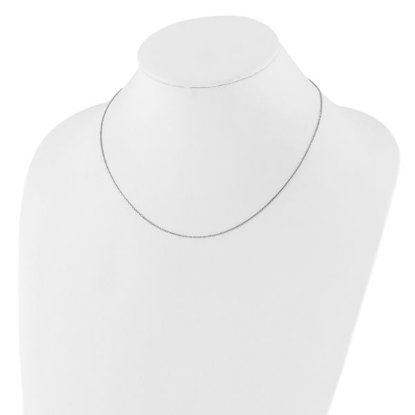 Leslie's 14K White Gold .85mm Box 1in+1in Adjustable Chain - Image 3