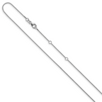 Leslie's 14K White Gold .85mm Box 1in+1in Adjustable Chain - Image 2