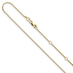 Leslie's 14K .95mm Box 1in+1in Adjustable Chain