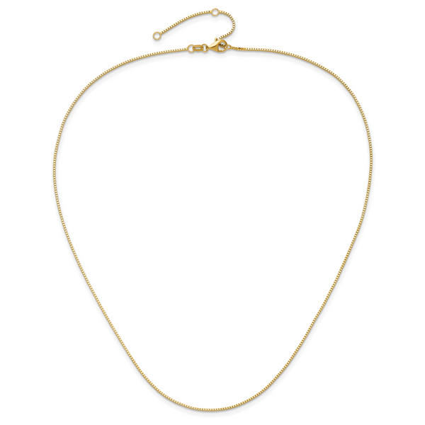 Leslie's 14K .95mm Box 1in+1in Adjustable Chain - Image 4