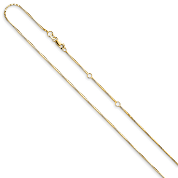 Leslie's 14K .95mm Box 1in+1in Adjustable Chain - Image 2
