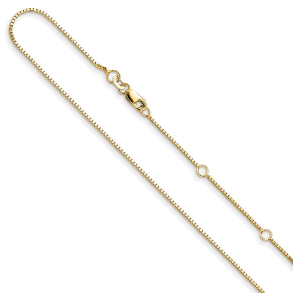Leslie's 14K .95mm Box 2in+2in Adjustable Chain