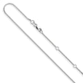 Leslie's 14K White Gold .95mm Box 1in+1in Adjustable Chain