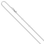 Leslie's 14K White Gold .95mm Box 1in+1in Adjustable Chain - Image 2