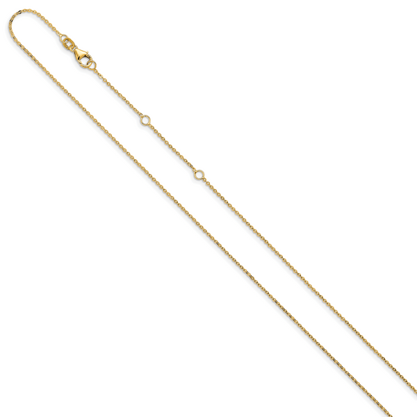 Leslie's 14k 1.2mm Flat Cable 1in+1in Adjustable Chain - Image 2