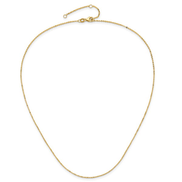 Leslie's 14k 1.2mm Flat Cable 1in+1in Adjustable Chain - Image 4