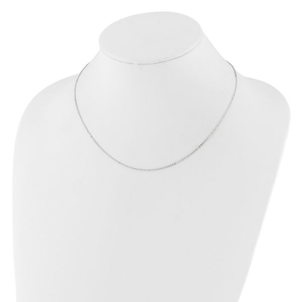 Leslie's 14k White Gold 1.2mm Flat Cable 1in+1in Adjustable Chain - Image 3