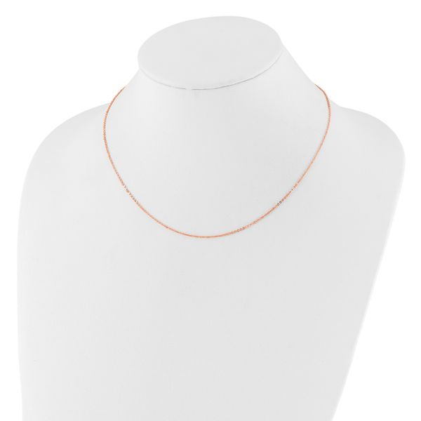Leslie's 14k Rose Gold 1.2mm Flat Cable 1in+1in Adjustable Chain - Image 3