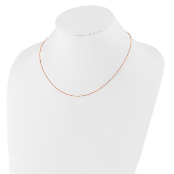 Leslie's 14k Rose Gold 1.25mm Round Cable 1in+1in Adjustable Chain - Image 3