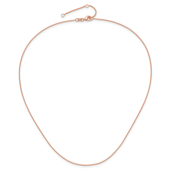 Leslie's 14k Rose Gold 1.25mm Round Cable 1in+1in Adjustable Chain - Image 4