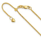 Leslie's 14K Adjustable 1mm Quadra Wheat Chain
