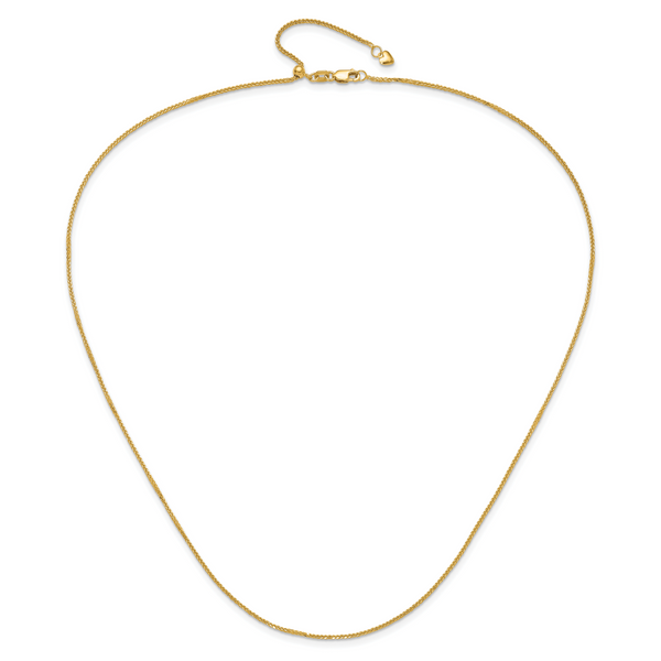Leslie's 14K Adjustable 1mm Quadra Wheat Chain - Image 4