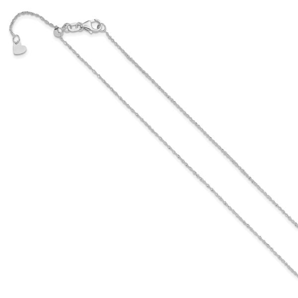 Leslie's 14K White Gold Adjustable .95mm Sparkle Singapore Chain - Image 2