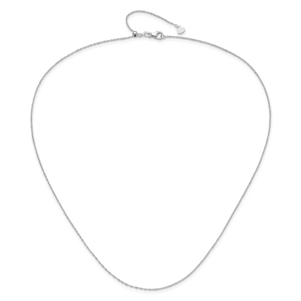 Leslie's 14K White Gold Adjustable .95mm Sparkle Singapore Chain - Image 4