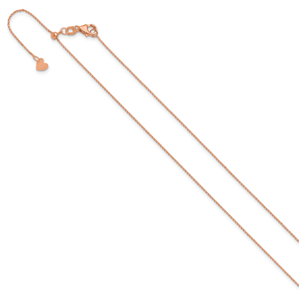 Leslie's 14K Rose Gold Adjustable 1mm D/C Cable Chain - Image 2