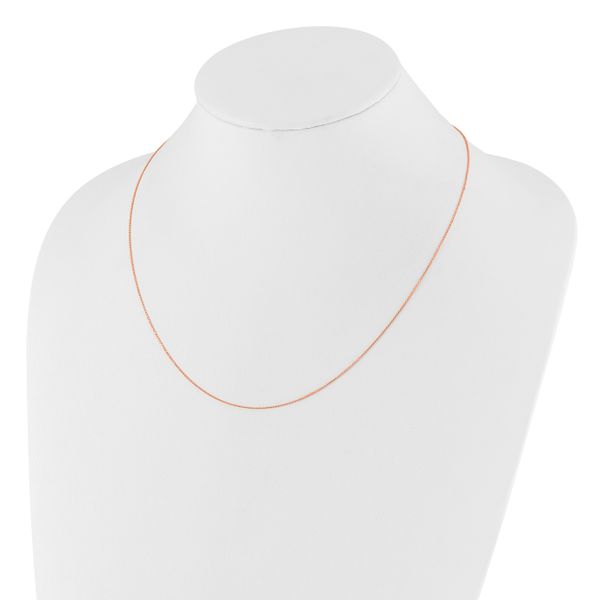 Leslie's 14K Rose Gold Adjustable 1mm D/C Cable Chain - Image 3