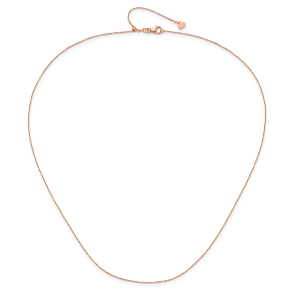 Leslie's 14K Rose Gold Adjustable 1mm D/C Cable Chain - Image 4