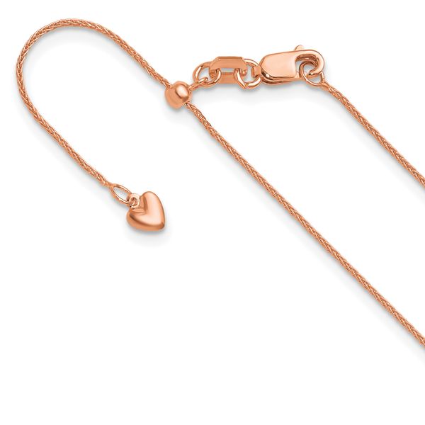 Leslie's 14K Rose Gold Adjustable .85mm Wheat Chain