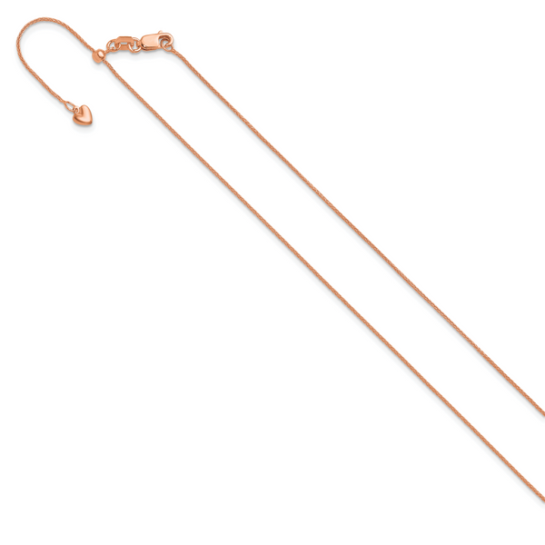 Leslie's 14K Rose Gold Adjustable .85mm Wheat Chain - Image 2