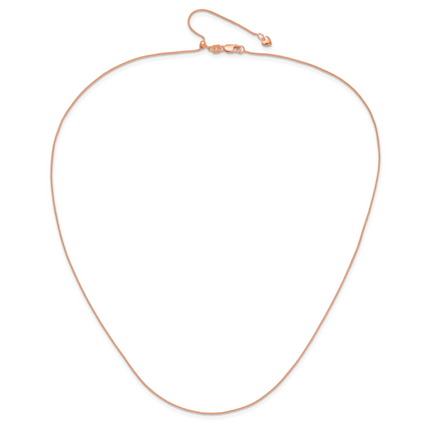 Leslie's 14K Rose Gold Adjustable .85mm Wheat Chain - Image 4