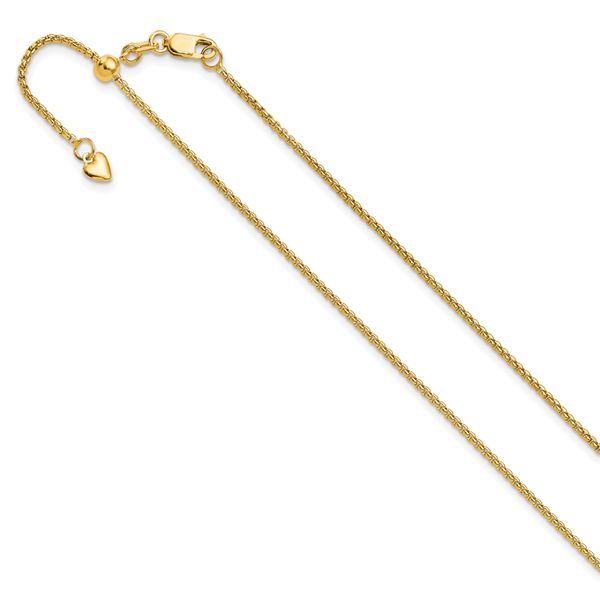 Leslie's 14K Adjustable 1.35mm Round Box Chain