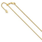 Leslie's 14K Adjustable 1.35mm Round Box Chain