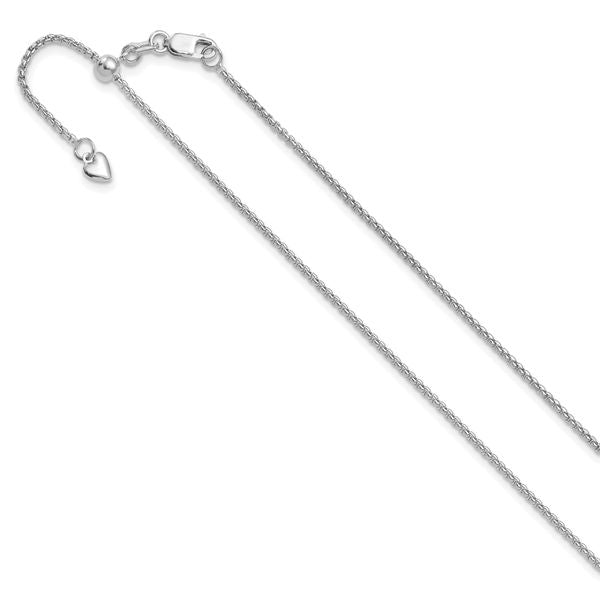 Leslie's 14K White Gold Adjustable 1.35mm Round Box Chain