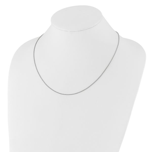 Leslie's 14K White Gold Adjustable 1.35mm Round Box Chain - Image 2