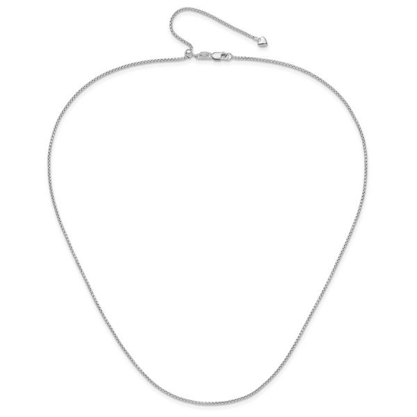 Leslie's 14K White Gold Adjustable 1.35mm Round Box Chain - Image 3