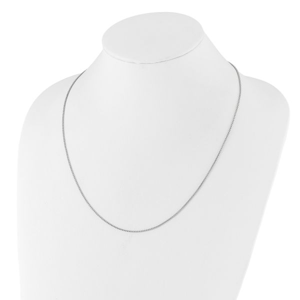 Leslie's 14K White Gold Adjustable 1.35mm Round Box Chain - Image 4