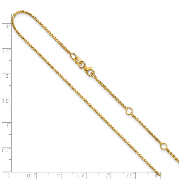 Leslie's 14K 1.1mm Franco 1in+1in Adjustable Chain - Image 5
