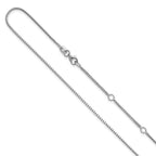 Leslie's 14K White Gold 1.1mm Franco 1in+1in Adjustable Chain