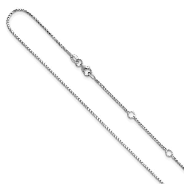 Leslie's 14K White Gold 1.1mm Franco 1in+1in Adjustable Chain